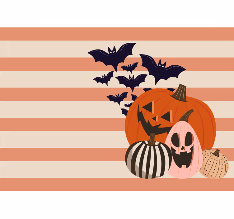 Falfestmények halloween - tökök és denevérek - TenStickers