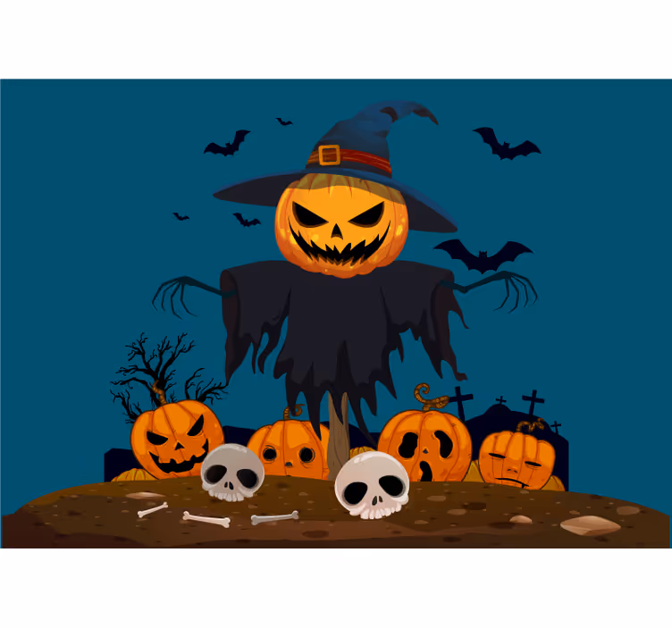 Rémisztő tökös madárijesztő falfestmények halloween - TenStickers