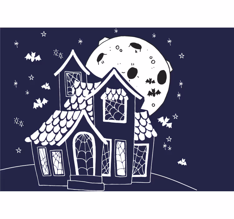 Rémisztő kísértetház falfestmények halloween - TenStickers