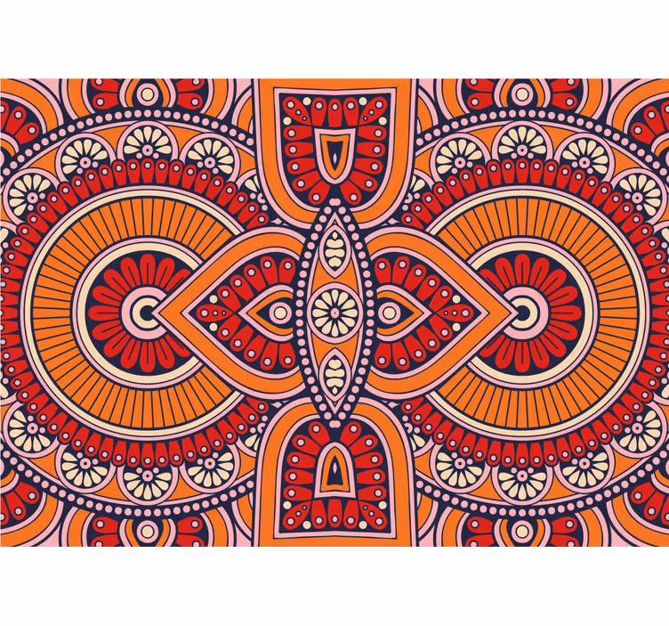 Piros és narancssárga mandala falfestmény - TenStickers