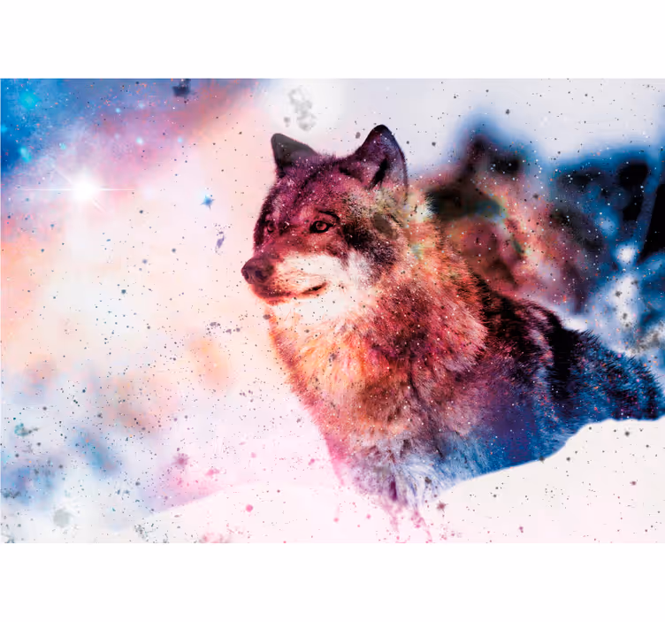 Magányos kozmikus farkas Állati falfestmények - TenStickers