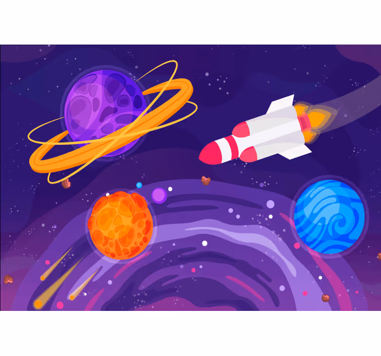 Űrhajó a térben - fantázia falfestmények - TenStickers