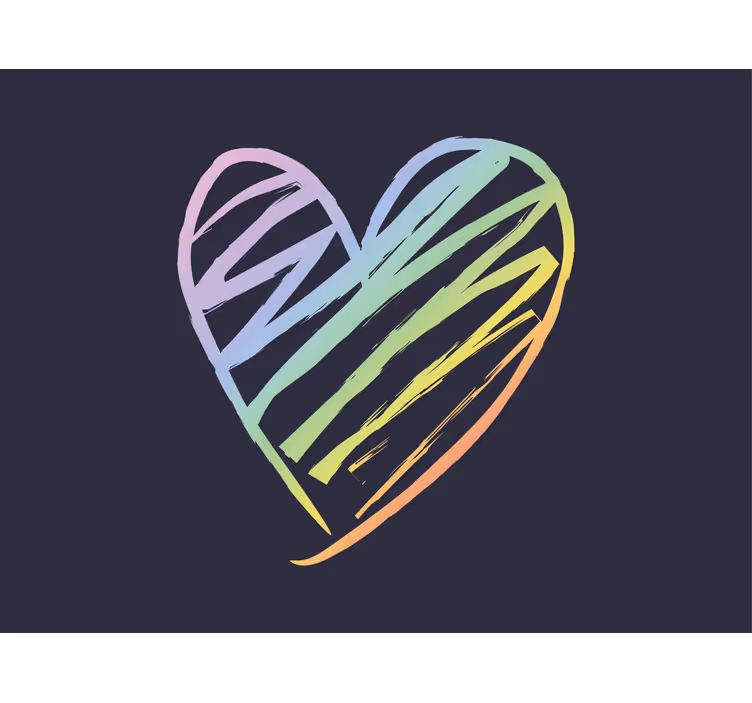 Szivárvány szív design szerelem falfestmények - TenStickers