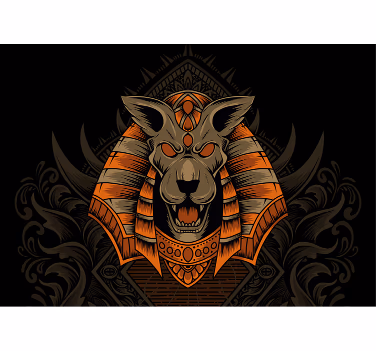 Egyiptomi isten anubis hálószoba falfestmény - TenStickers