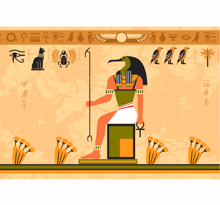 Thoth egyiptomi isten - Állati falfestmények - TenStickers
