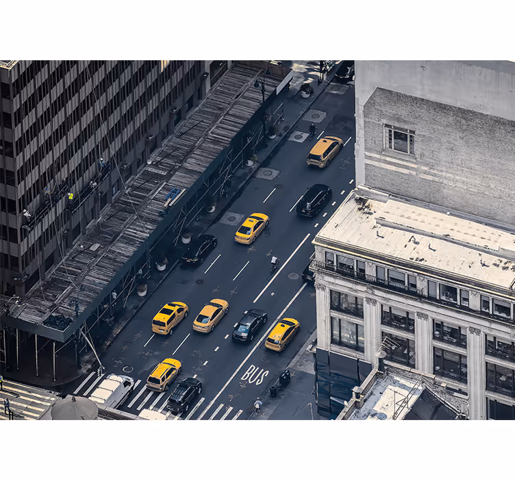 "new yorker" sárga taxis new yorki falfestmény - TenStickers