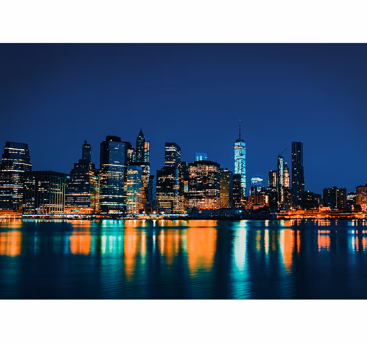New york falfestmények - new york-i éjszakai látkép - TenStickers