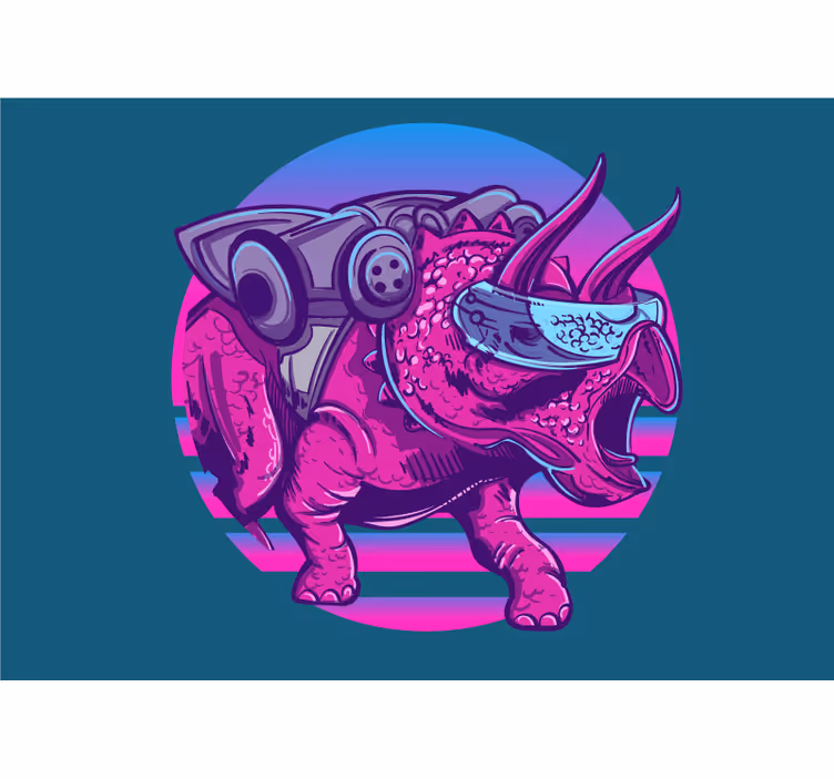 Futurista triceratops állati falfestmények - TenStickers