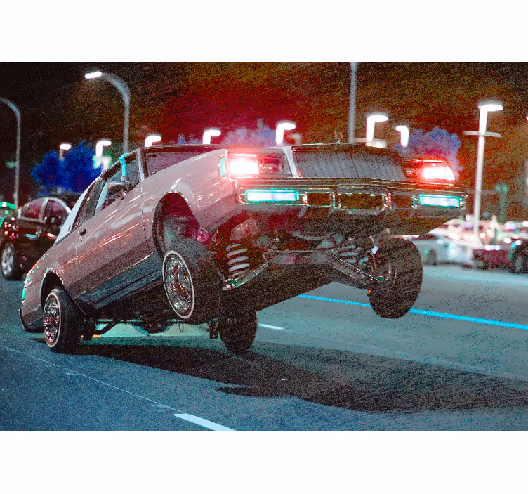 Classic car stunt jármű falfestmények - TenStickers
