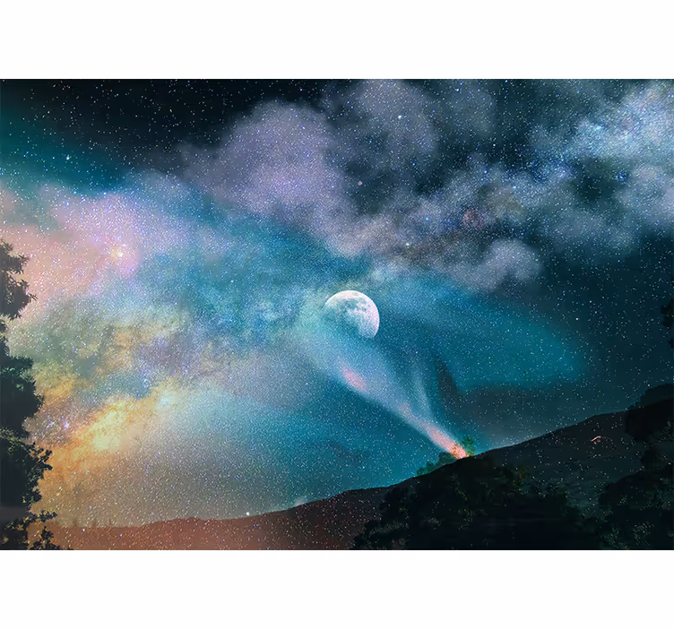 Égi holdfény nebula tér falfestmény - TenStickers