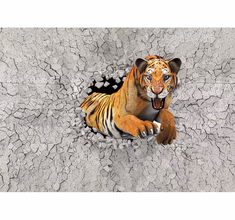 Tömör 3d tigris festmény falfestmény - TenStickers