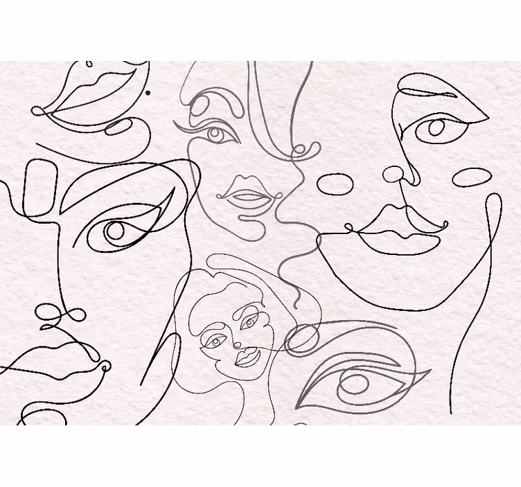 Minimalista arcok lineart házassági fototapéta - TenStickers