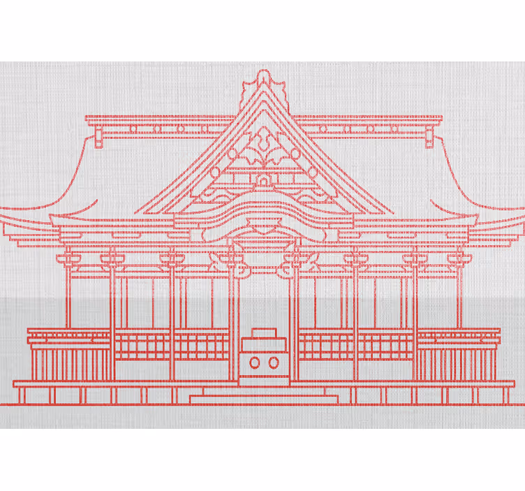 Városi falfestmény - hagyományos japán építészet - TenStickers