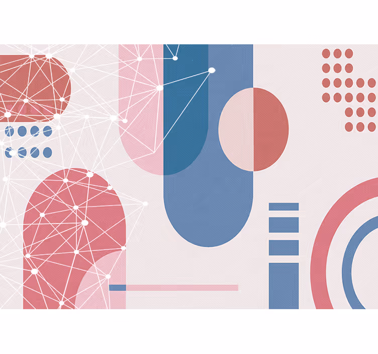 Geometrikus formák hálózata absztrakt falfestmények - TenStickers