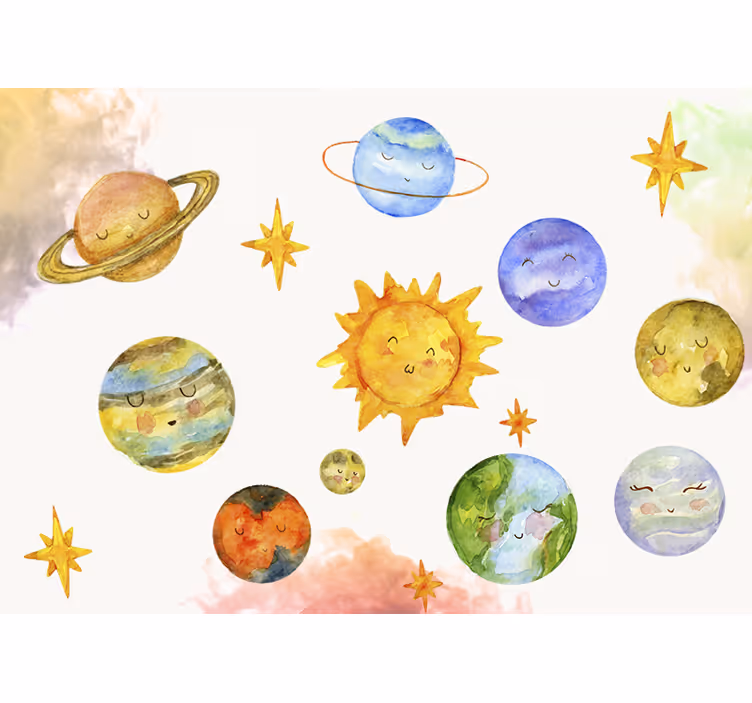 Játékos égi testek - fantázia falfestmények - TenStickers