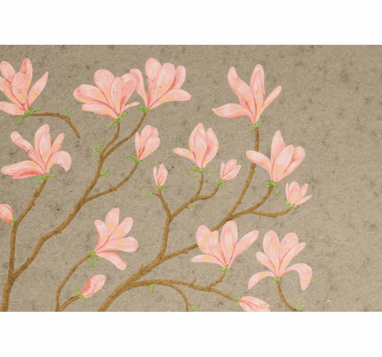 Rózsaszín magnolia virág falfestmények - TenStickers