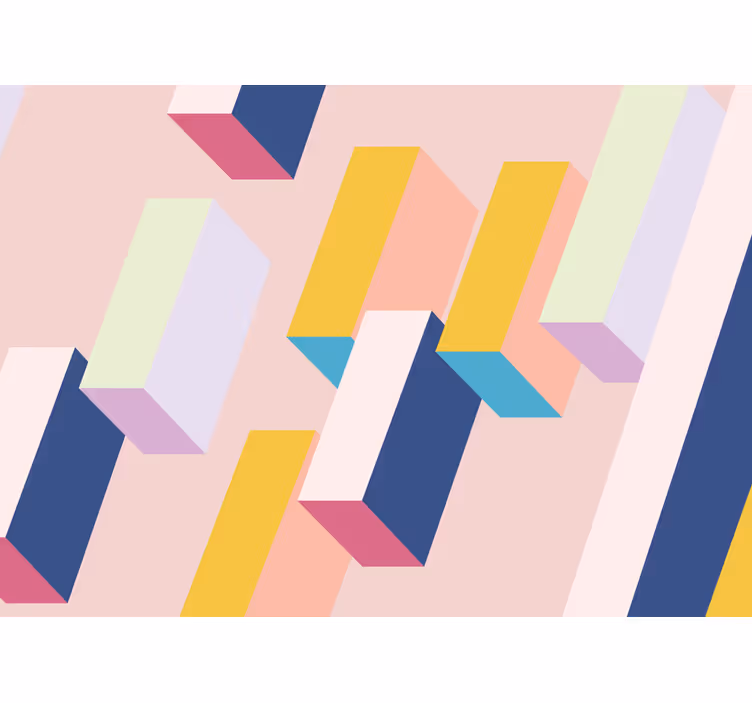 Absztrakt falfestmények geometrikus blokk elrendezéssel - TenStickers