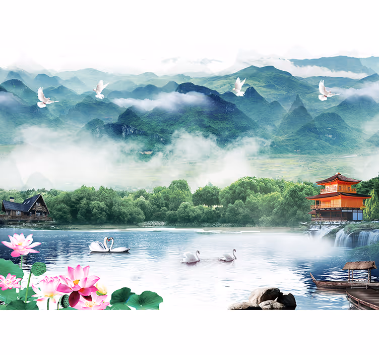 Derűs jelenet Hegyi fototapéta - TenStickers