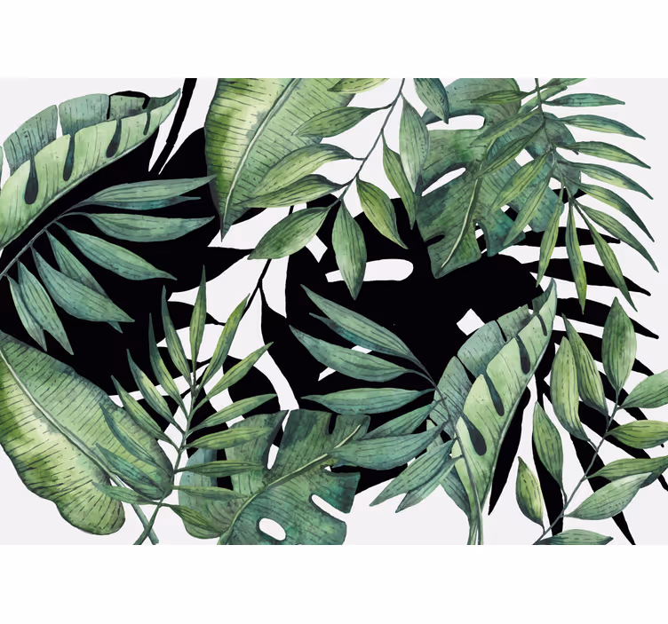 Tropical foliage pattern természeti falikárpitok - TenStickers