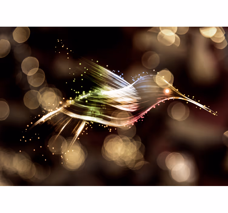 Neon színű kolibri falfestmény - TenStickers
