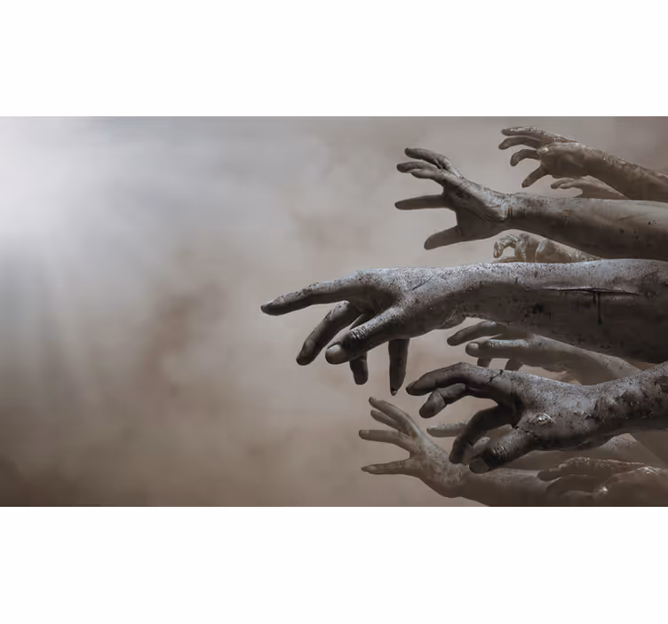 Zombi szellem kezek falfestménye - TenStickers