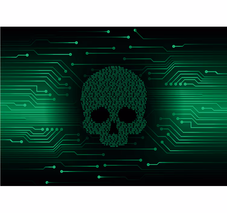 Elektronika koponya absztrakt falfestmény - TenStickers