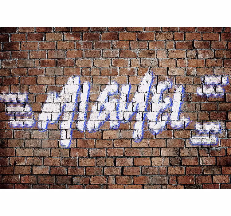 Falfestmény tini hálószoba tégla graffitti névvel - TenStickers