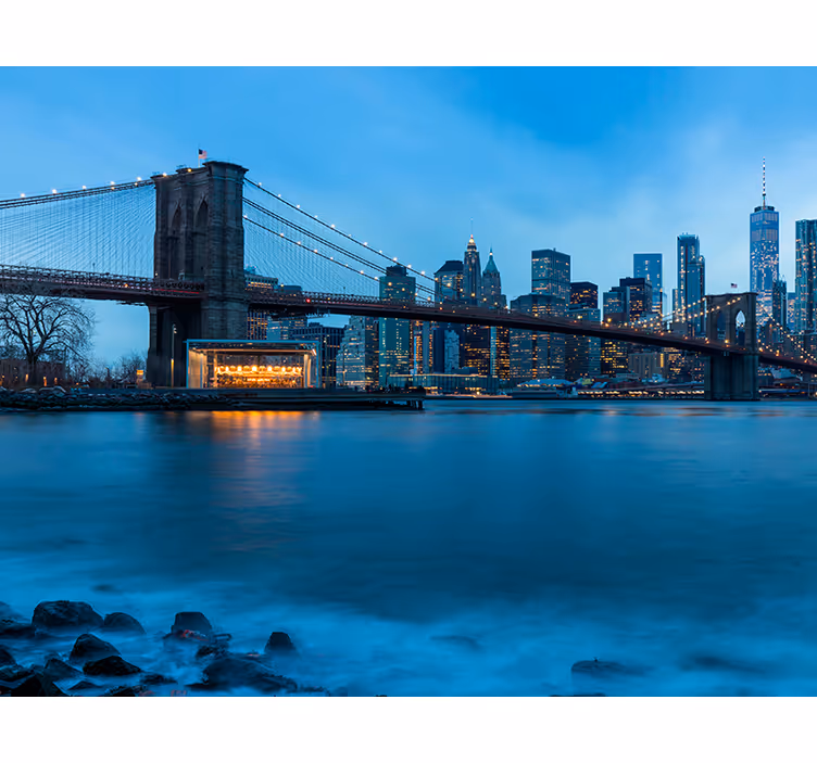 Brooklyn bridge éjszakai táj New york fototapéta - TenStickers