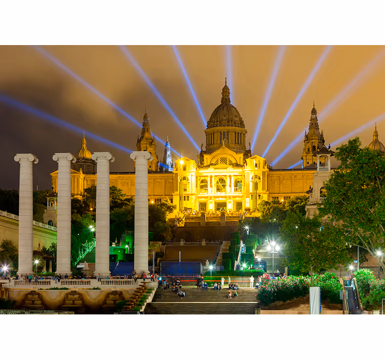 Barcelonai éjszakai fények Városi falfestmény - TenStickers