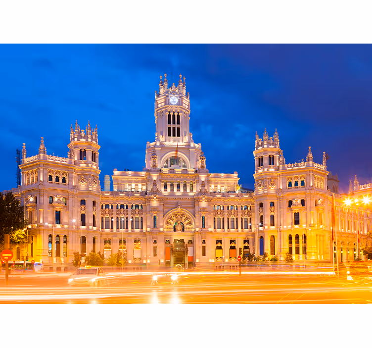 Kivilágított városkép Madridi fototapéta - TenStickers