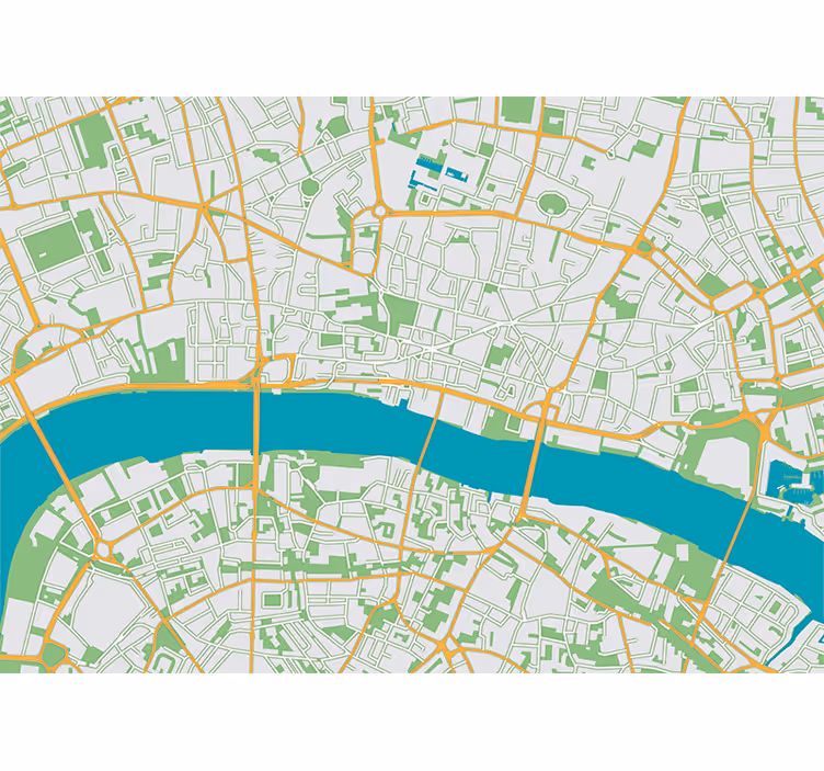 Városi térkép funkció Londoni fototapéta - TenStickers