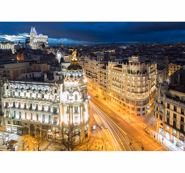 Madridi éjszakai kilátás Madridi fototapéta - TenStickers