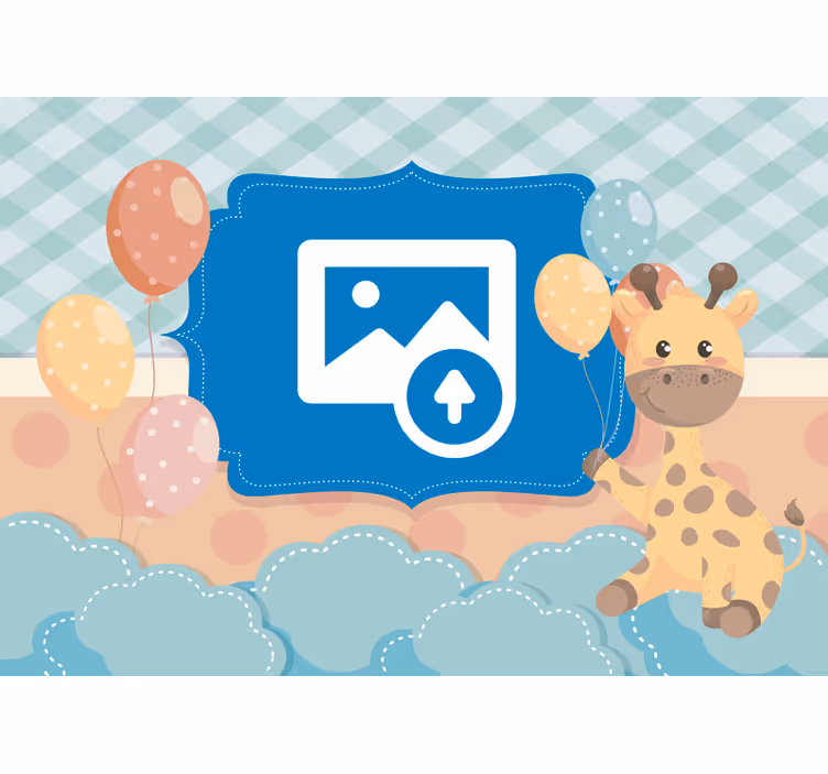 Zsiráf személyre szabott képpel óvoda fototapéta - TenStickers