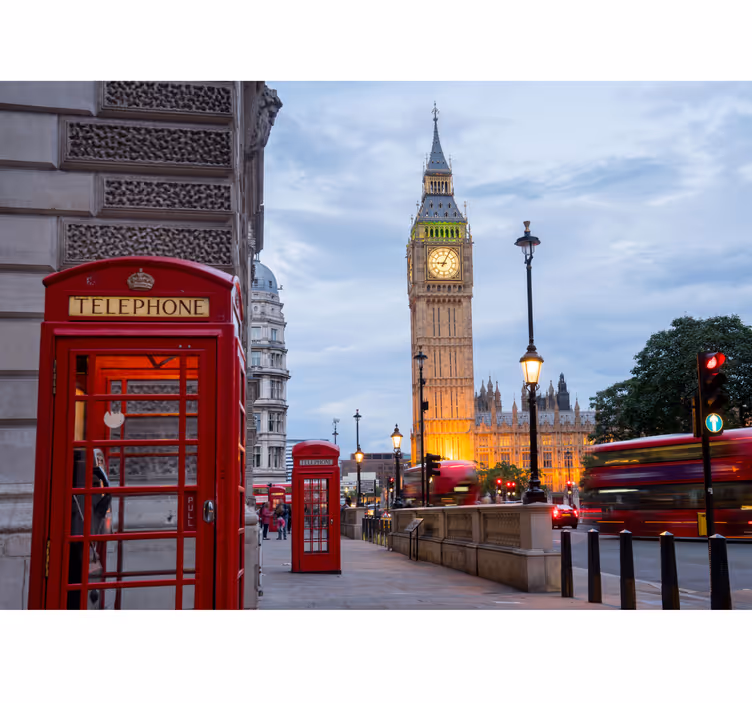 Városi telefonfülke londoni falfestmény - TenStickers