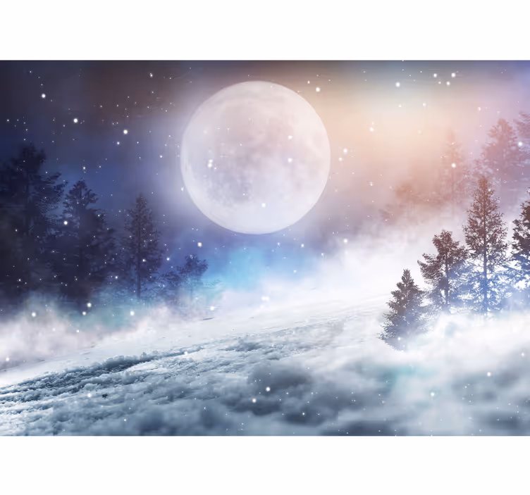 Fantáziaerdő telihold gyerekek falfestményeivel - TenStickers