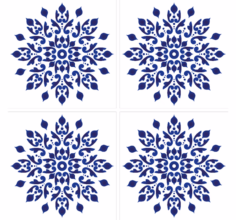 Kék kerek klasszikus cserép alátét - TenStickers