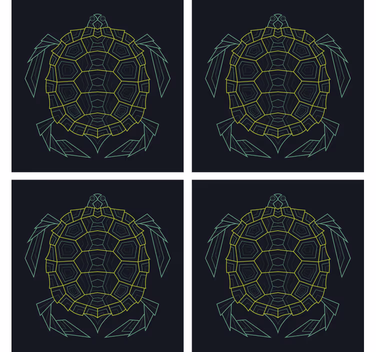 Geometrikus teknősbéka poháralátétek szörnyszülött - TenStickers