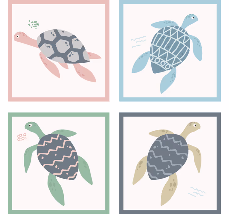 Puha színű teknősök alátét készlet - TenStickers