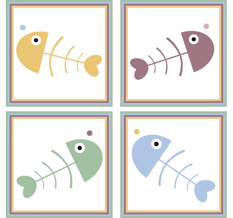 Aranyos halcsont állat alátét - TenStickers