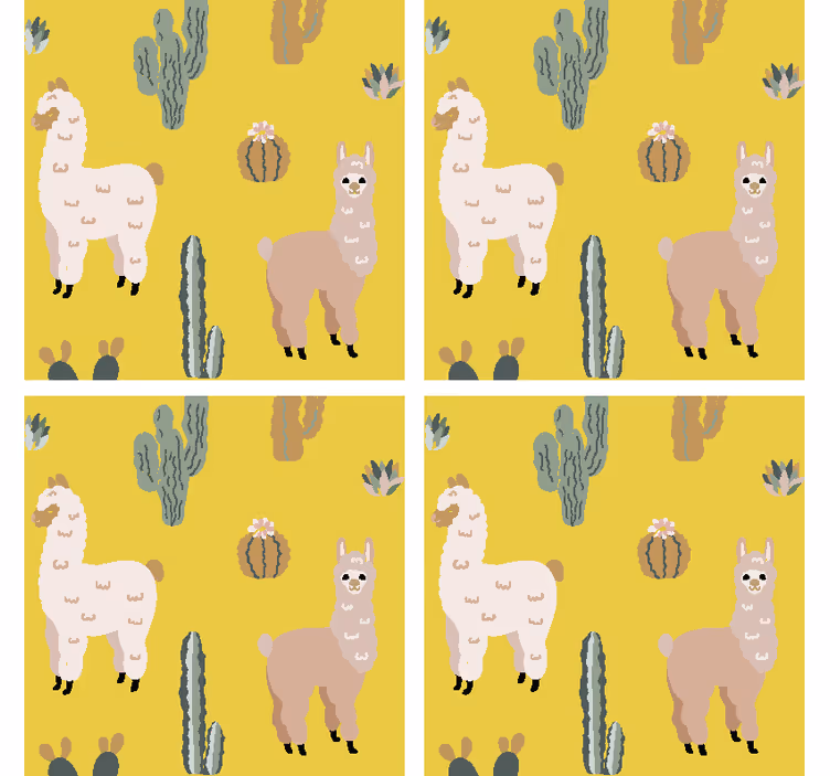 Alpaka és kaktusz modern alátét - TenStickers