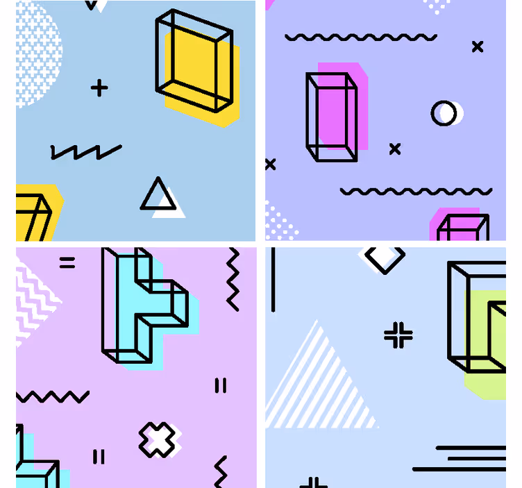 Geometrikus minta játék poháralátétek szörnyszülött - TenStickers