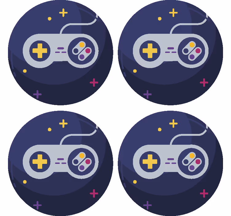 Színes játékkontroller poháralátétek szörnyszülött - TenStickers