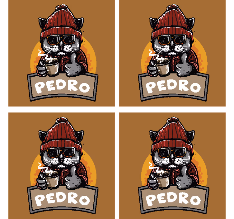 Menő macska kávét tartó poháralátétek szörnyszülött - TenStickers