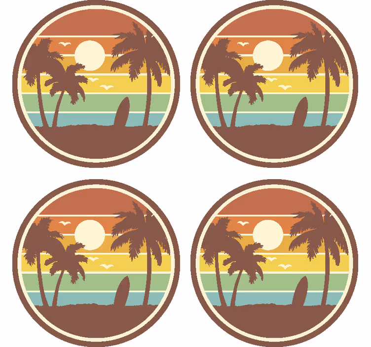 Retro surf táj ital alátét - TenStickers
