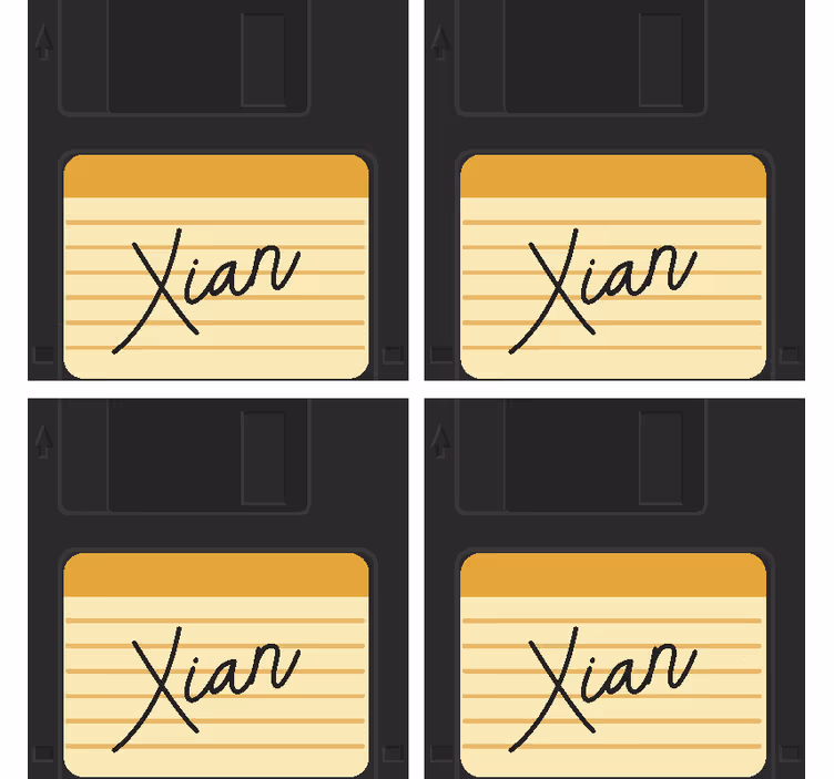 Floppy lemez névvel ellátott geek alátétekkel - TenStickers