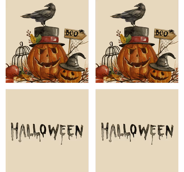 Tökös varjú jelenet poháralátétek halloween - TenStickers