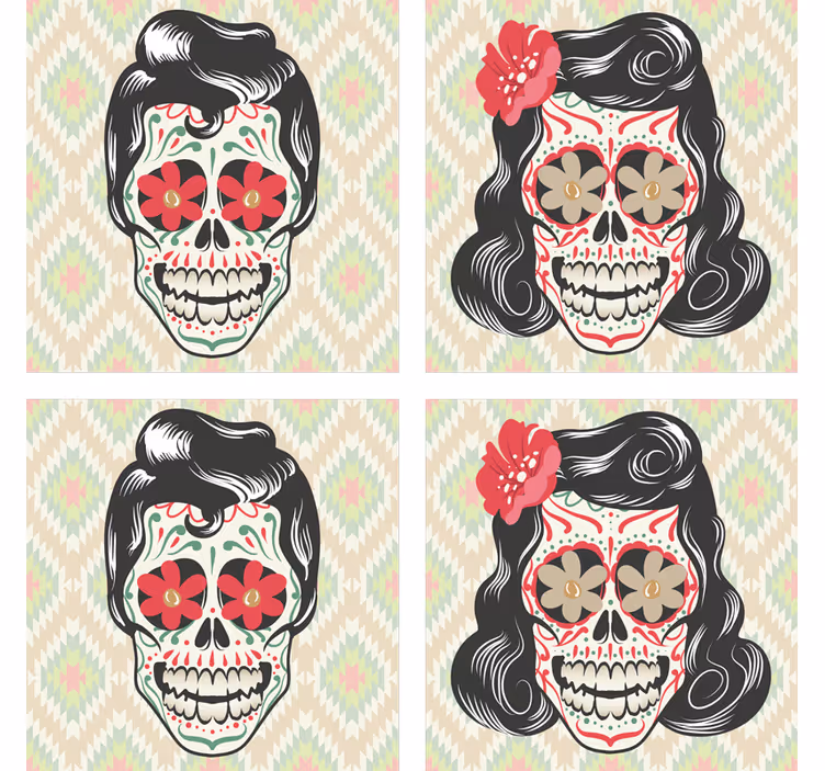 Halloween koponyák ital alátét - TenStickers