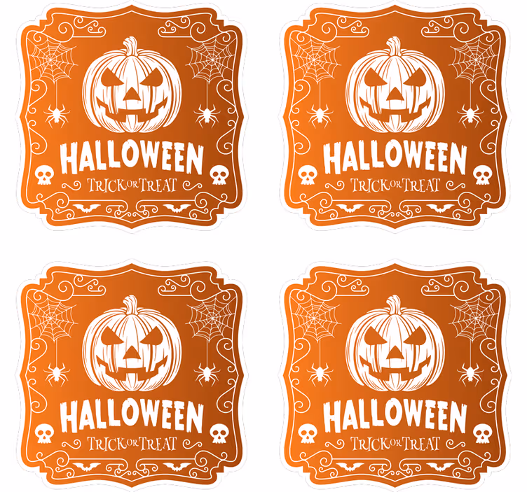 Tökös halloween mintás poháralátétek - TenStickers