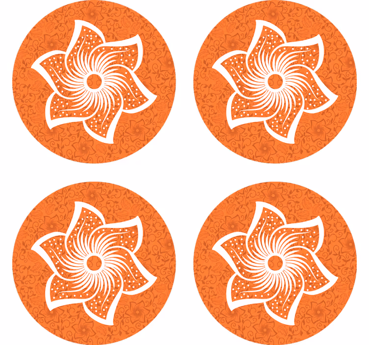 Stílusos narancs virág poháralátétek sörszőnyegek - TenStickers