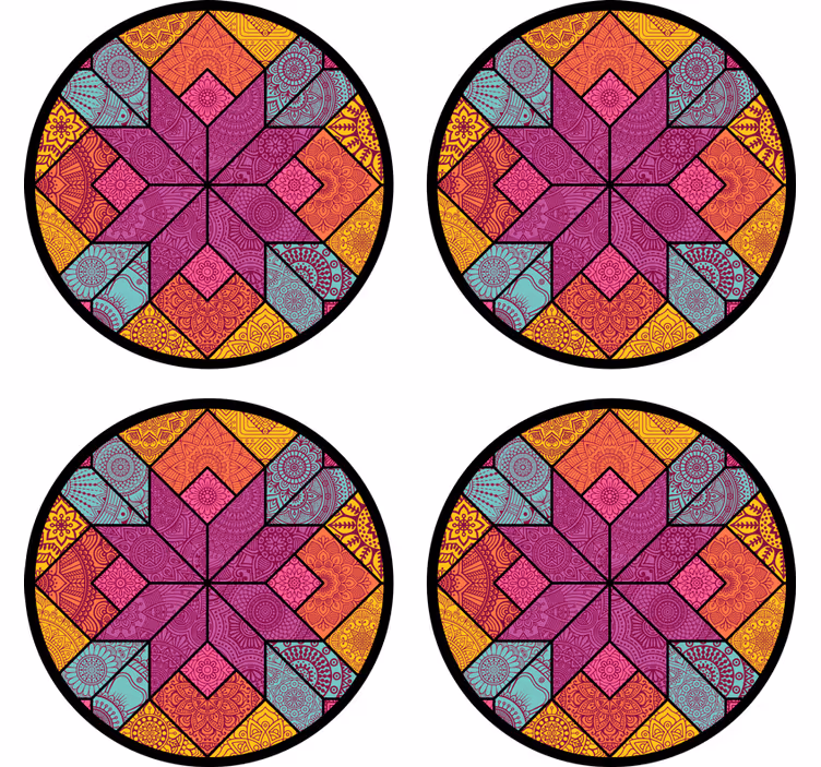 Vibráló geometrikus elrendezés poháralátétek - TenStickers